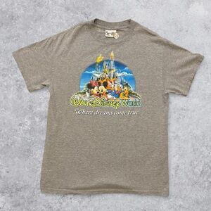 Disney World Vintage 90sGray T-Shirt with Mickey Mouse Logo